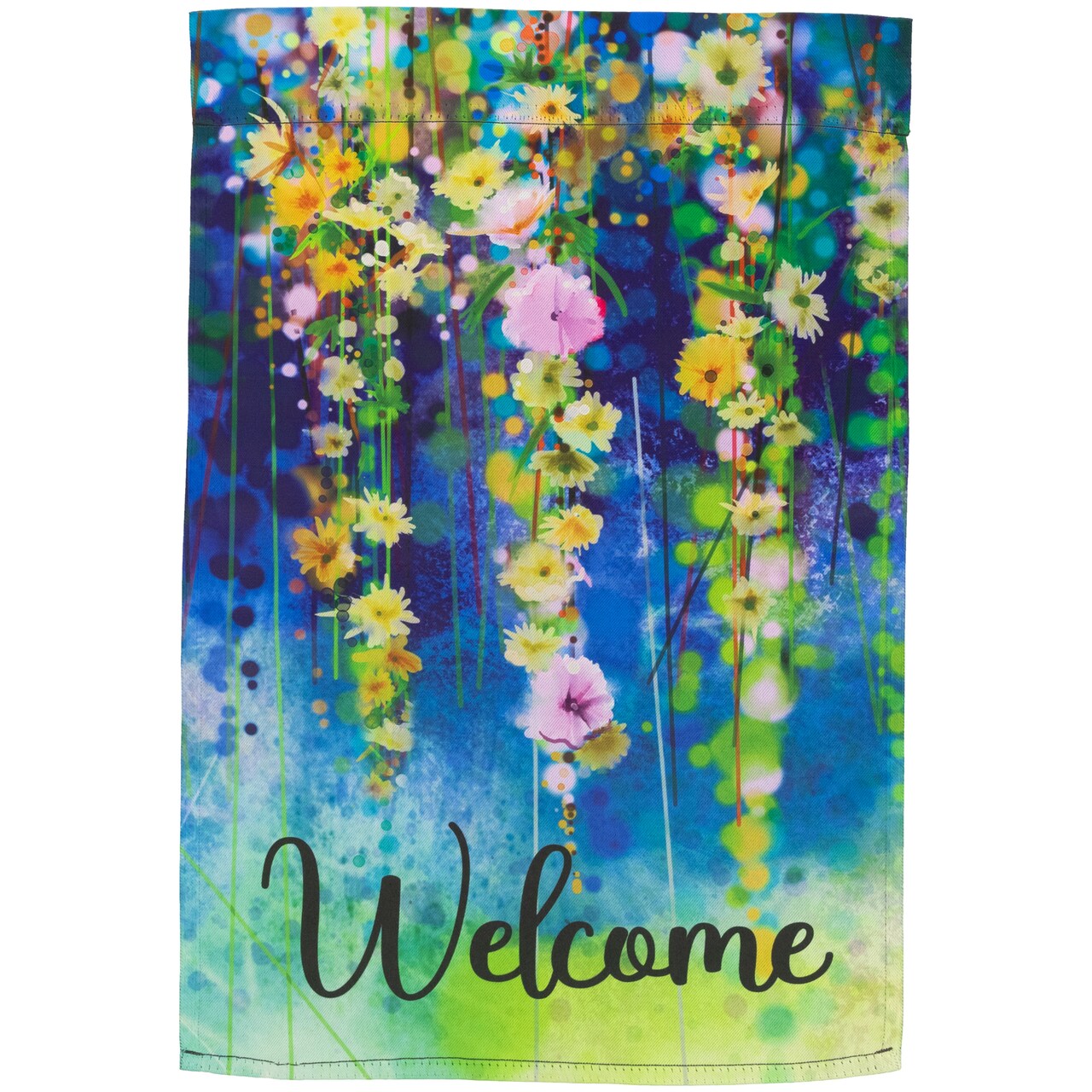 Northlight Watercolor Floral "Welcome" Outdoor Garden Flag 18" x 12.5"